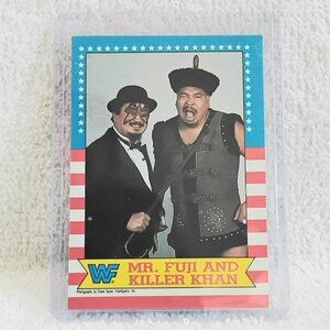 3/$25 Mint 1987 Topps Mr. Fuji and Killer-Khan Wrestling Stars WWF Card 17!!